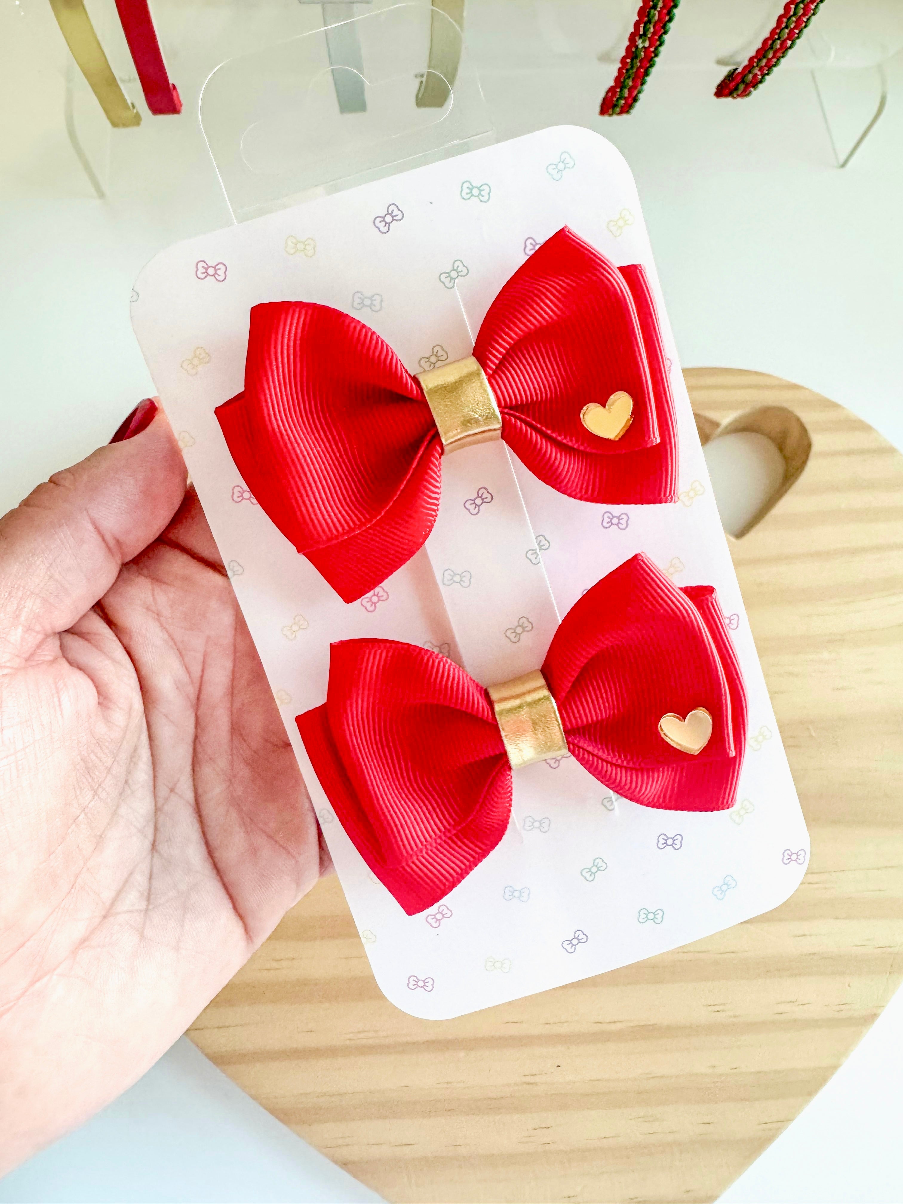 Charm Hair bows set of 2  - Christmas Collection