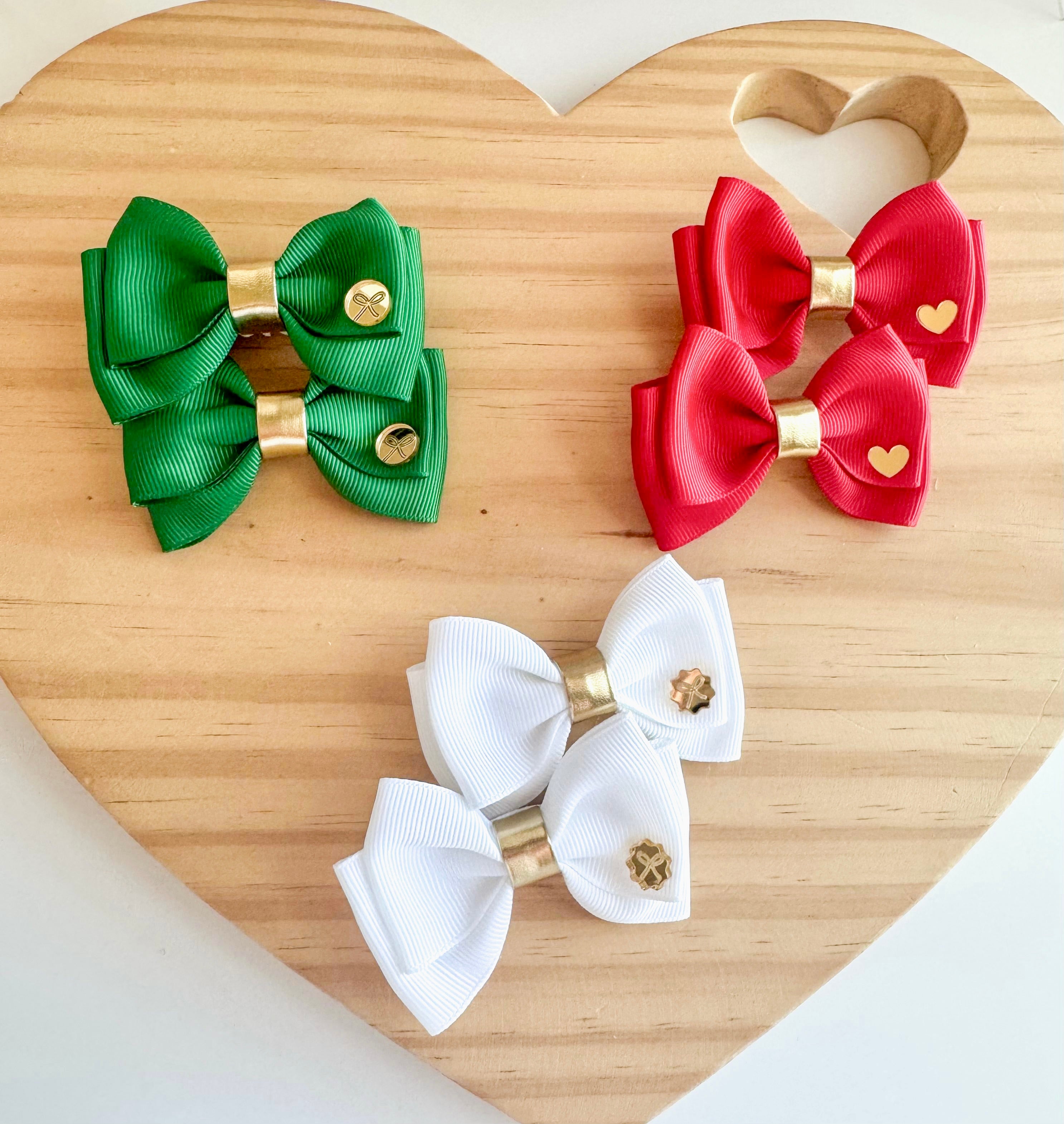 Charm Hair bows set of 2  - Christmas Collection