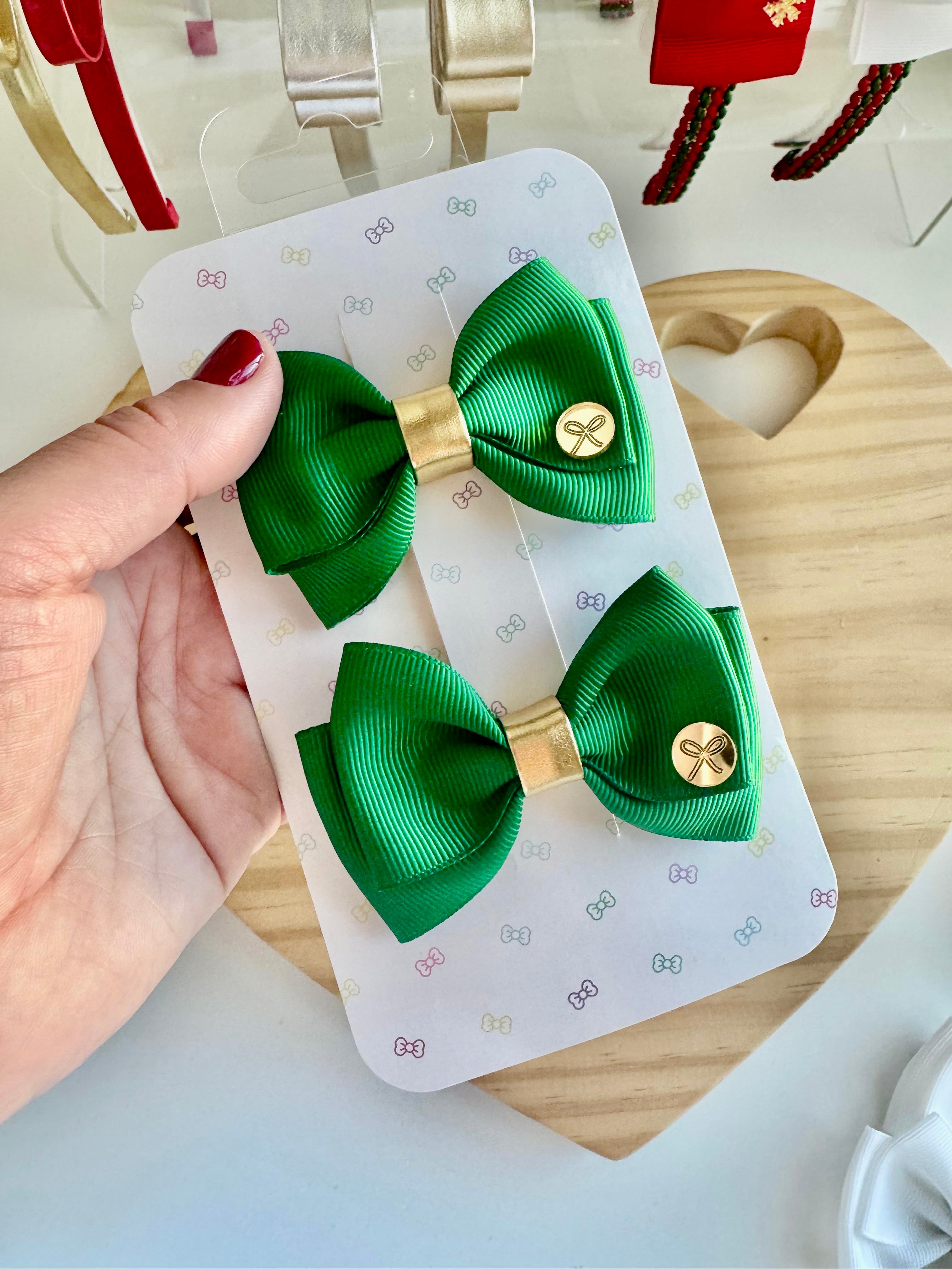 Charm Hair bows set of 2  - Christmas Collection