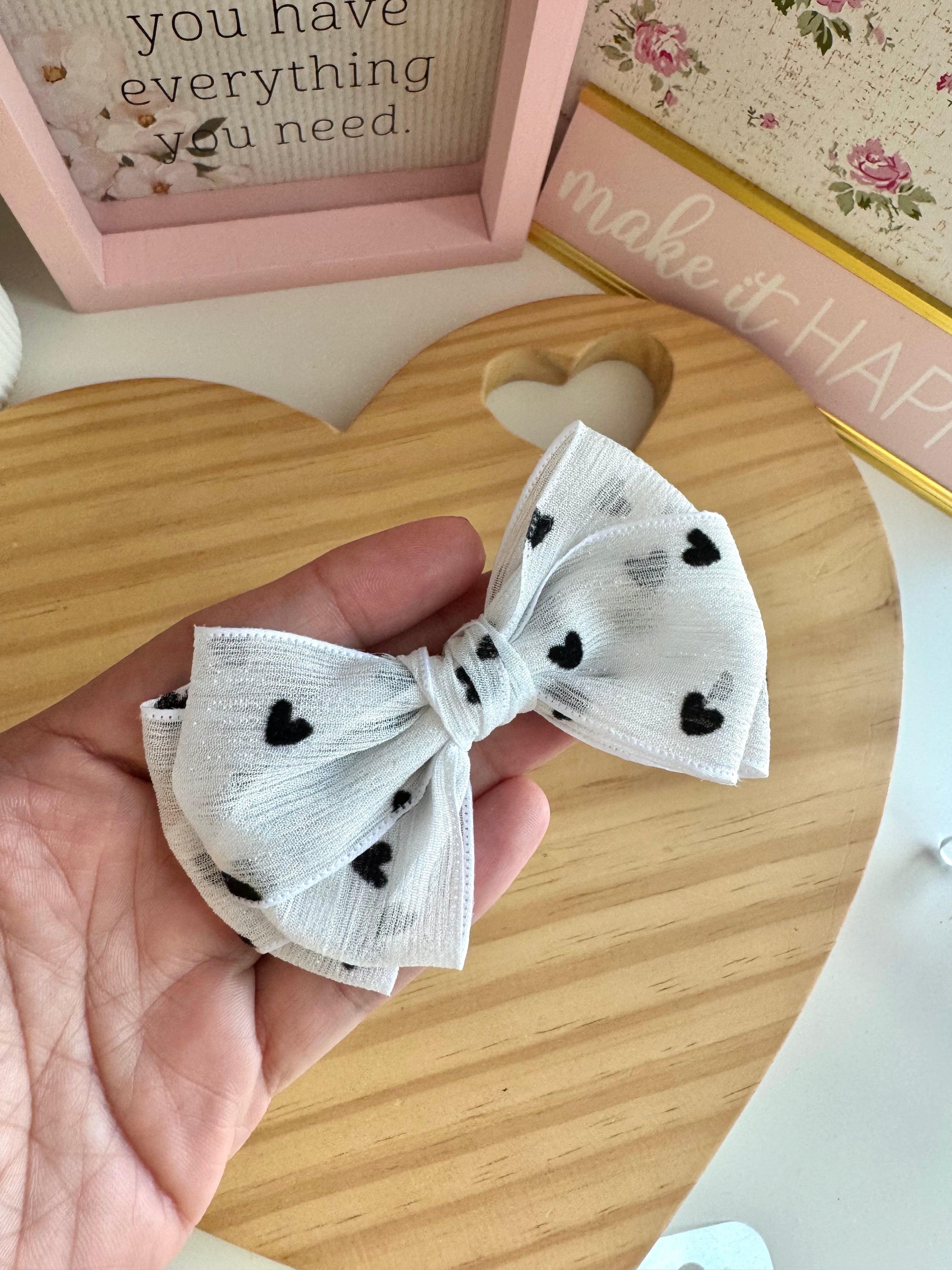 Laço organza hearts