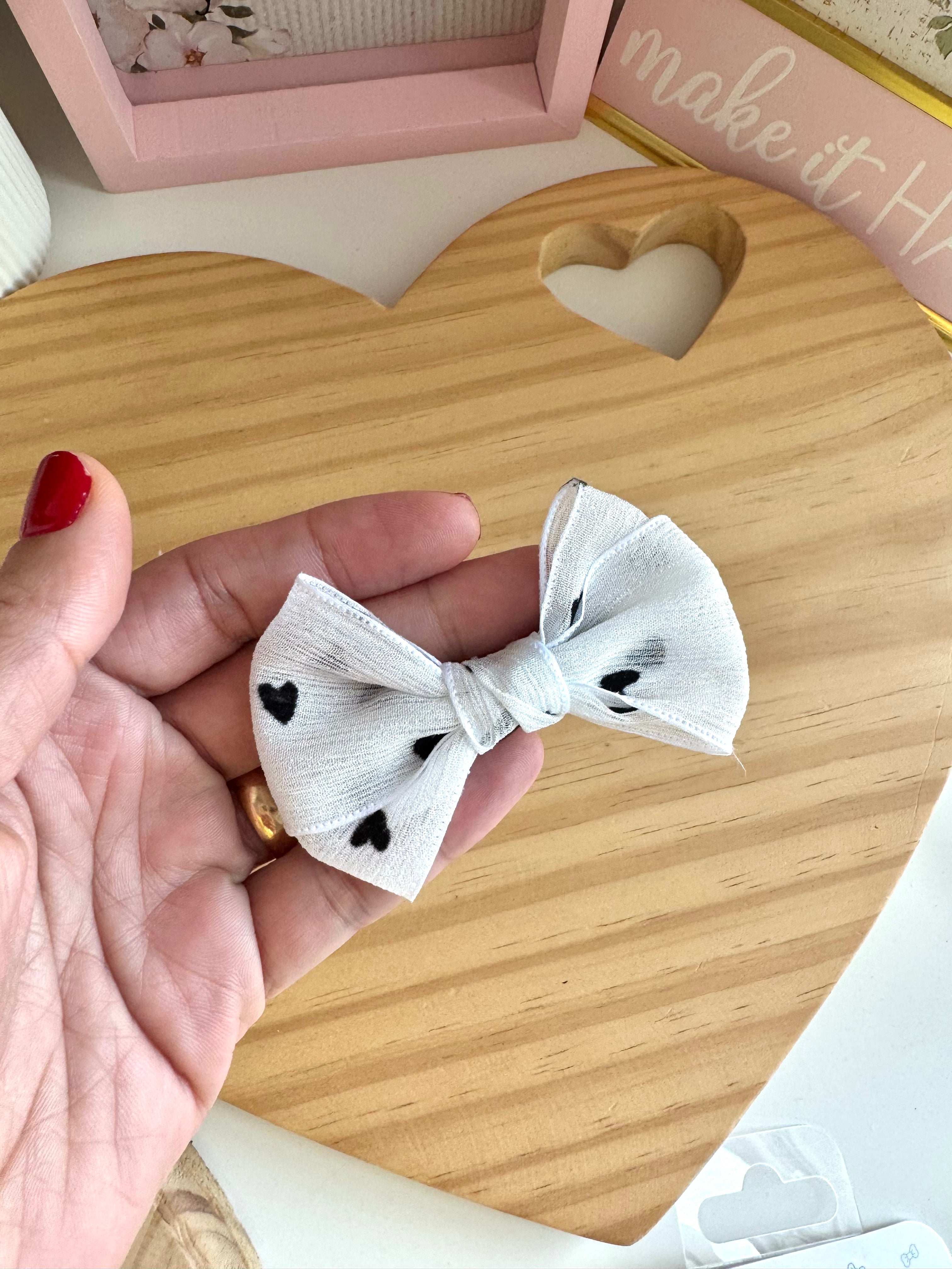 Laço organza hearts