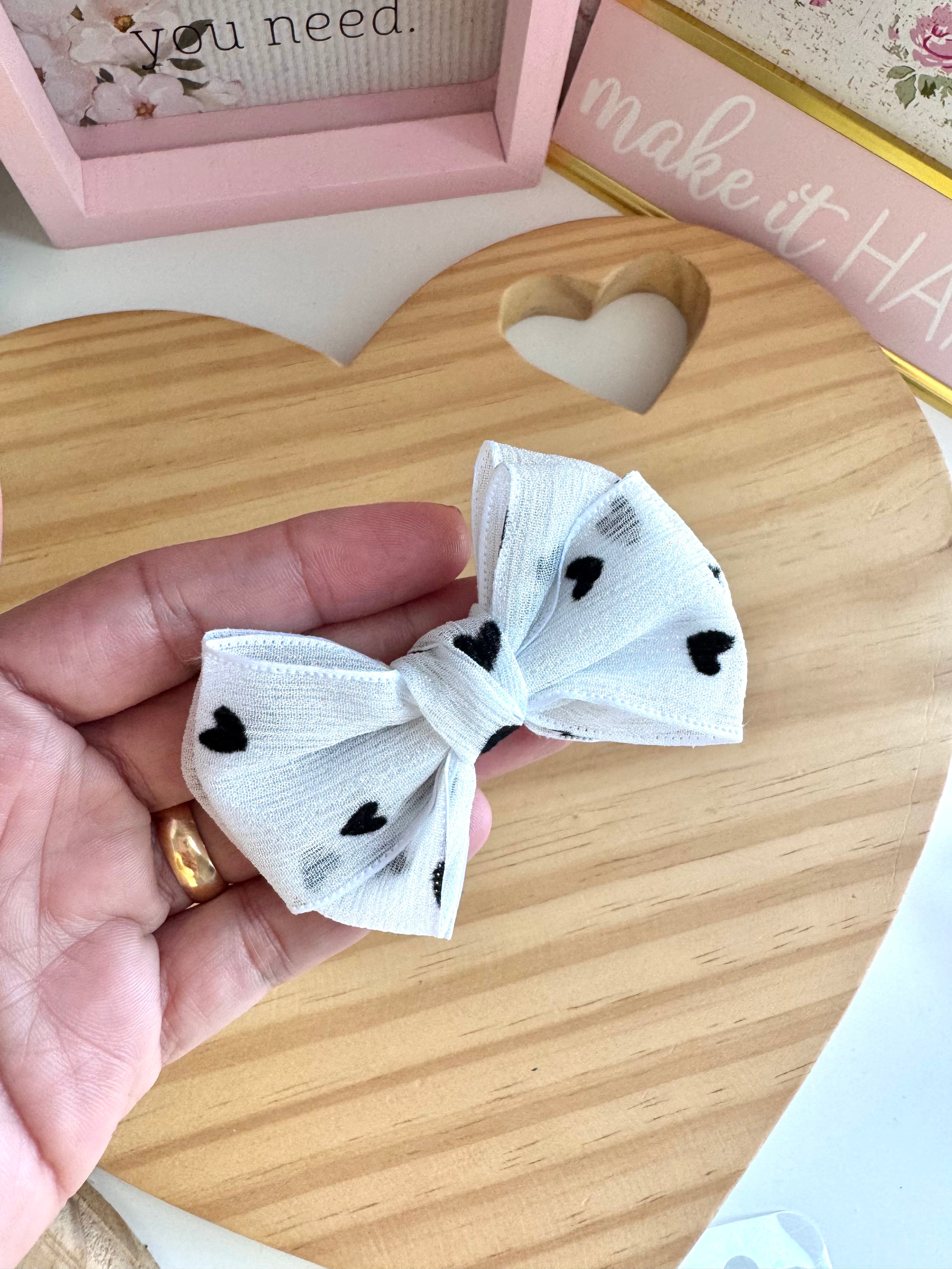 Laço organza hearts