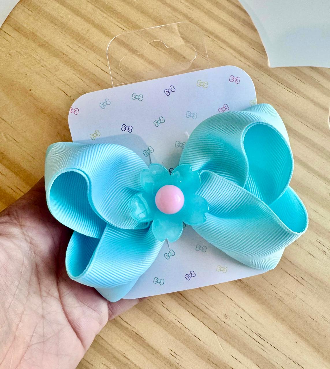 Blue Flower - Hair Bow