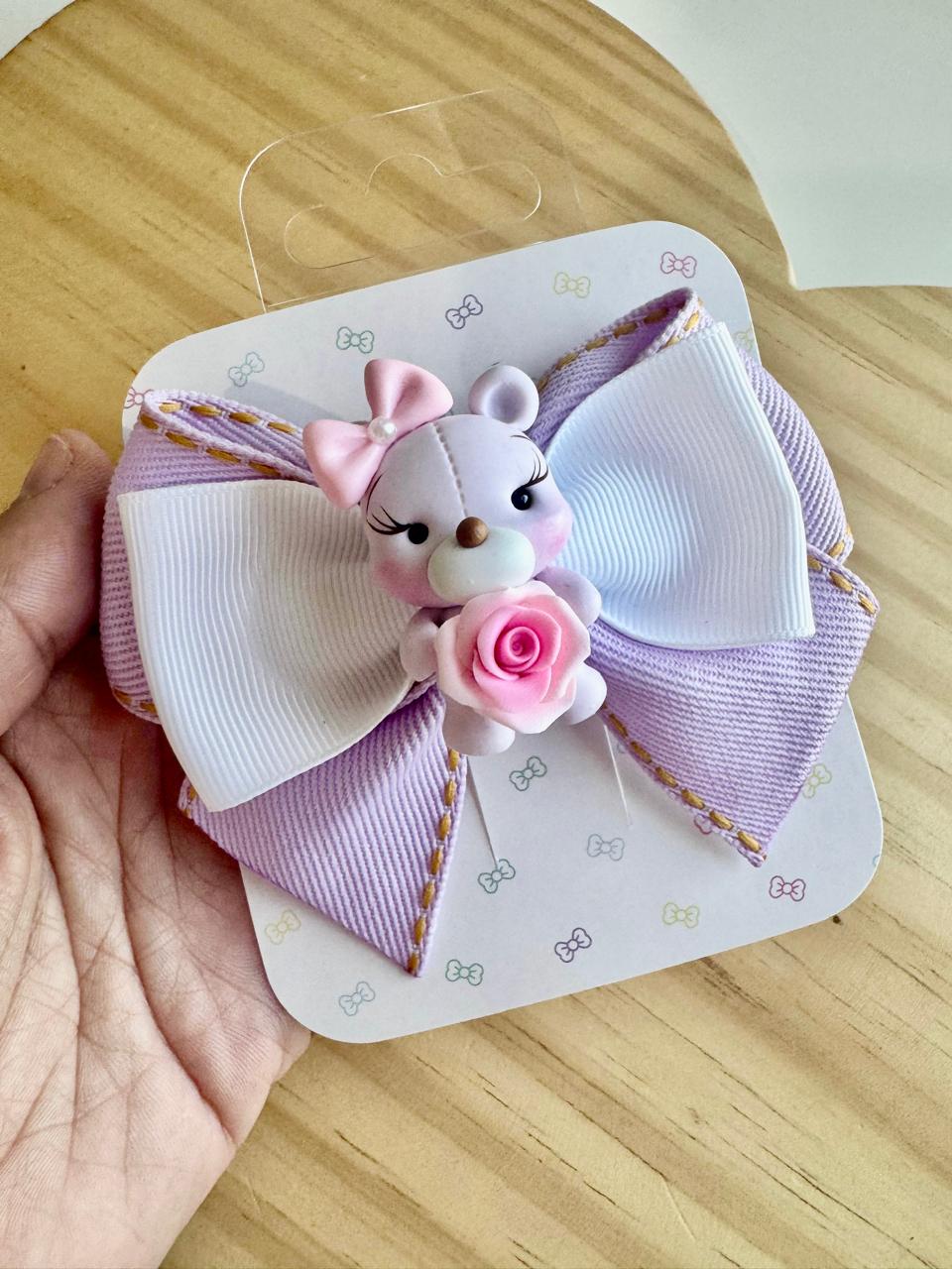 Little purple Bear - Hair Bow